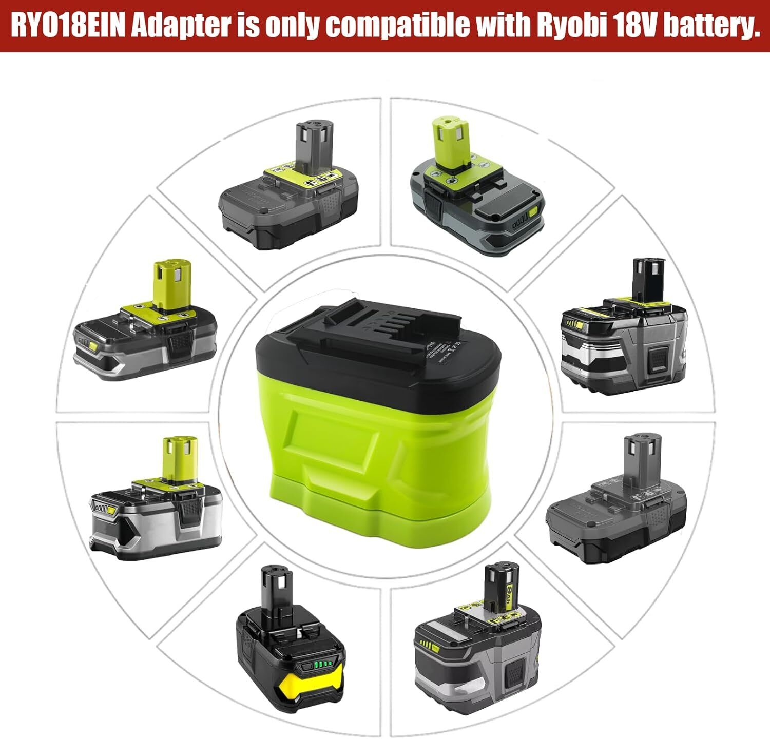 Battery Adapter for Ryobi 18V  - đánh giá và giá Power Tools Ryobi